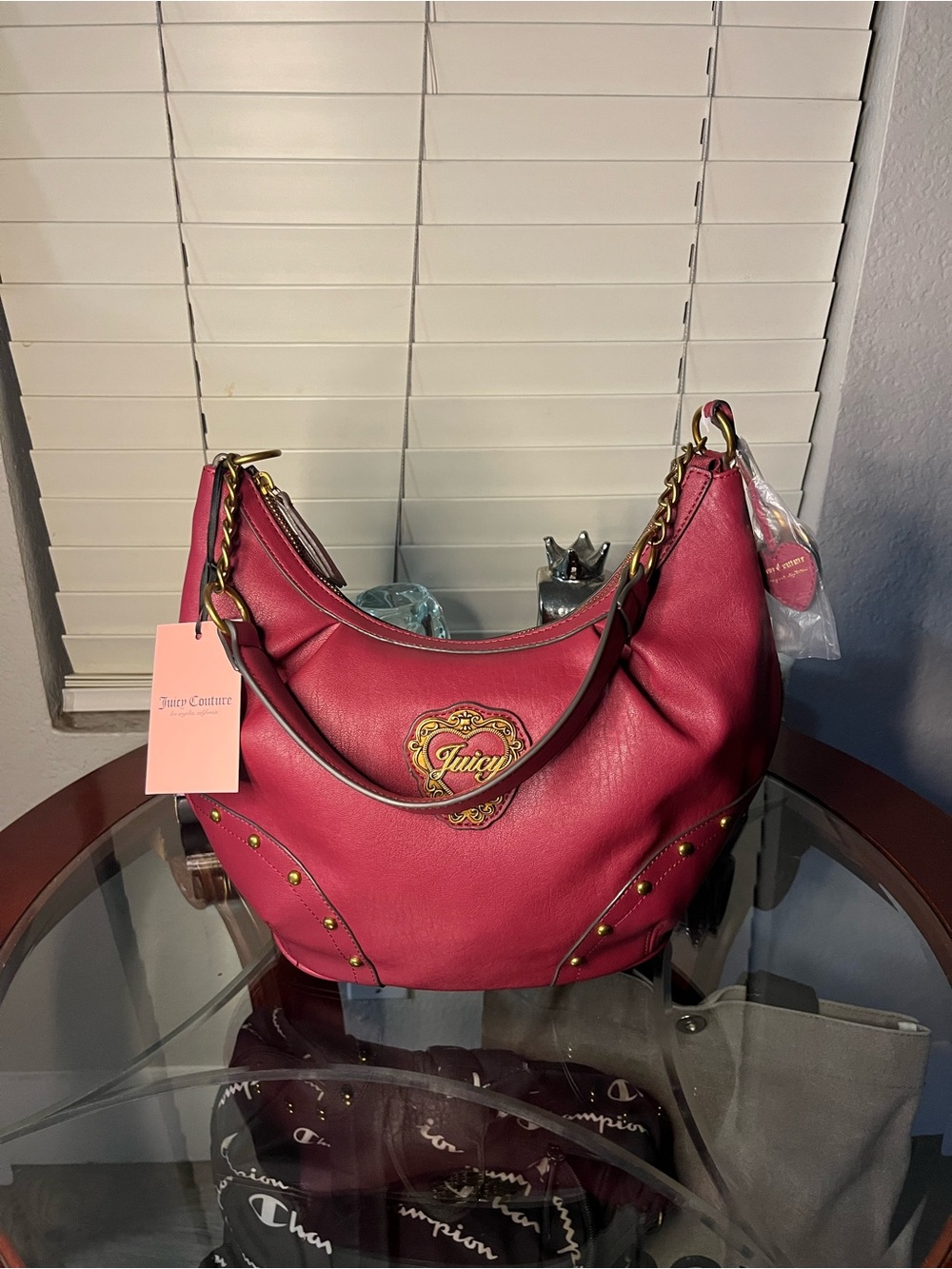 Juicy Couture Cranberry leather hobo bag